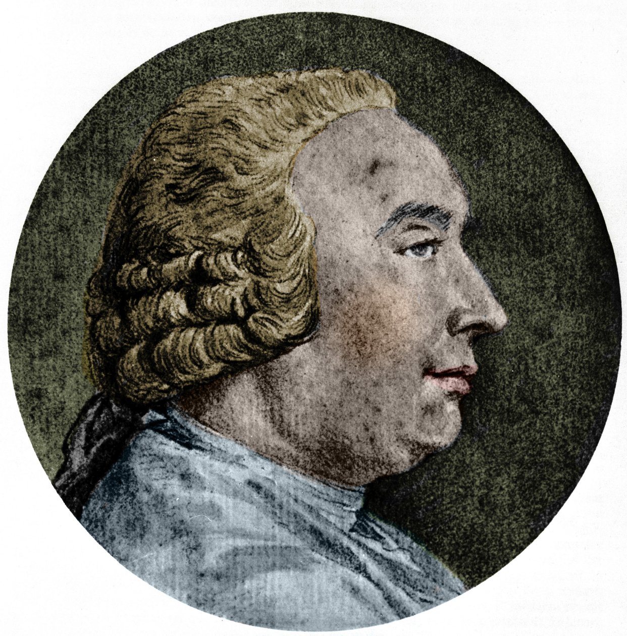 صورة لديفيد هيوم ، الفيلسوف الاسكتلندي (1711 إلى 1776) رسم تشارلز - نيكولاس كوشين جونيور. بواسطة تشارلز نيكولاس الثاني كوتشين