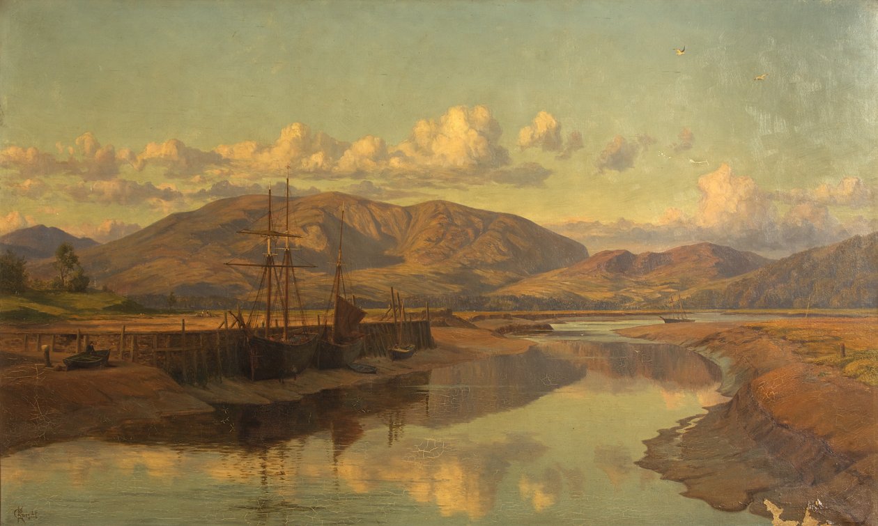 Old Wigtown Quay و Cairnsmuir ، c1890 (زيت على قماش) بواسطة تشارلز بارسونز نايت