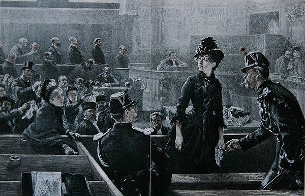 بعد البراءة ، نقشها ميشليه ، من Le Monde Judiciaire في Paris Illustre بواسطة شارل بول رينوارد