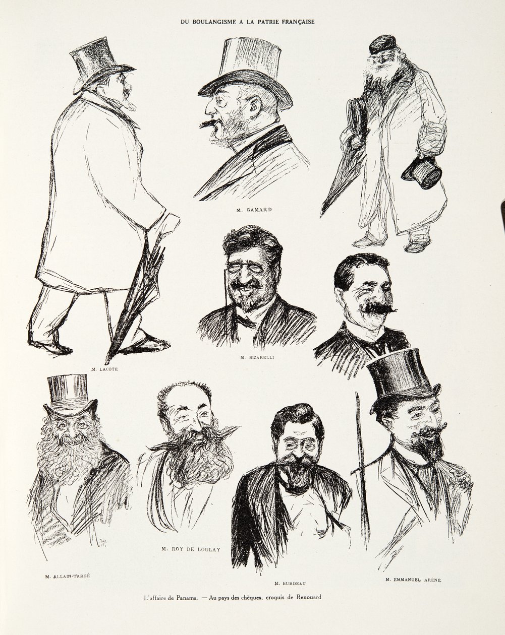 قضية بنما - في أرض الشيكات ، رسم رسم بواسطة رينوار ، من Histoire de la Troisieme Republique ، المجلد. أنا ، التاريخ السياسي ، حانة .1933 بواسطة شارل بول رينوارد