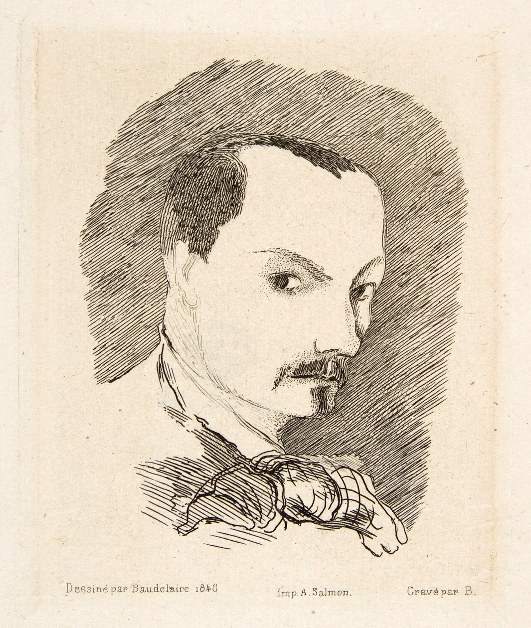 صورة شخصية لتشارلز بودلير ، حانة. 1869 (حفر) بواسطة تشارلز بيير بودلير
