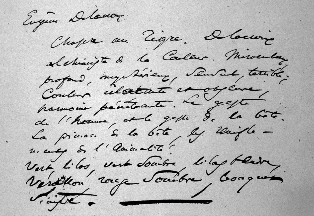 نص الشاعر تشارلز بودلير (1821-1867) عن الرسام يوجين ديلاكروا الذي نُشر عام 1846 بواسطة تشارلز بيير بودلير