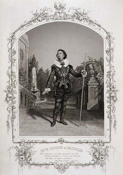 السيد دبليو دافيدج مثل Malvolio، Act III Scene 4 of 'Twelfth Night' ، من نمط daguerreotype بواسطة Meade Brothers of New York، pub. بواسطة John Tallis & Co. (litho) بواسطة تشارلز آر وهنري دبليو ميد