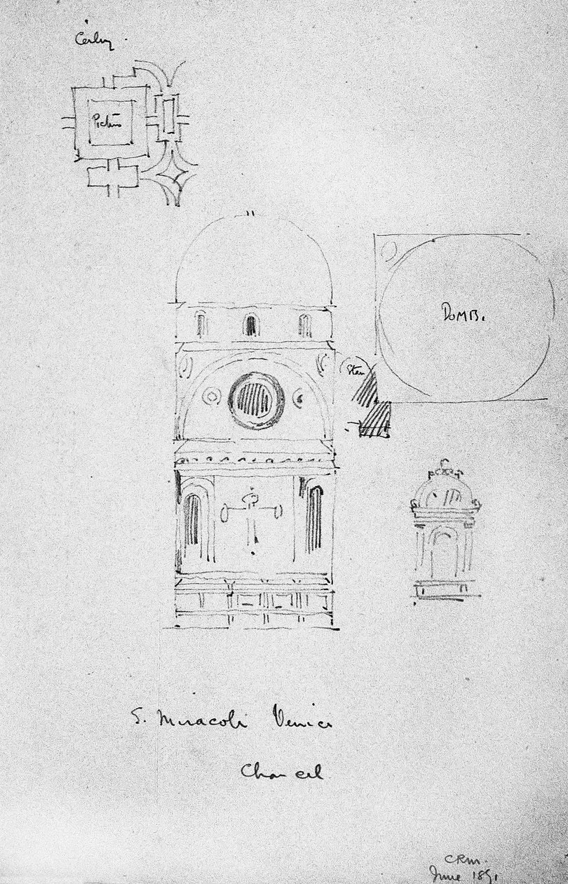 Chancel of S. Miracoli ، البندقية ، 1891 بواسطة تشارلز ريني ماكينتوش