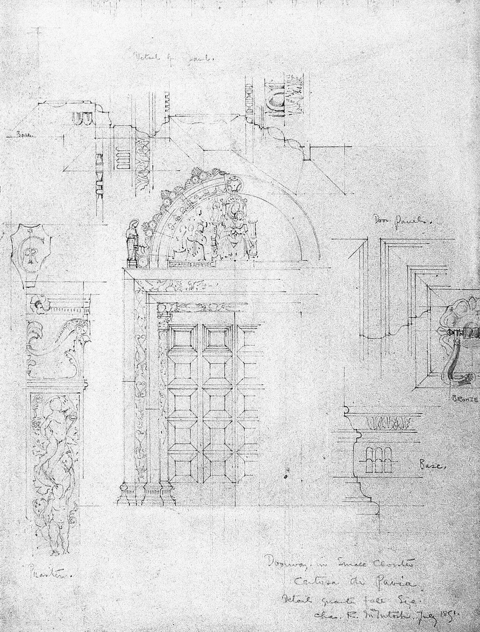 المدخل في الدير الصغير ، Certosa di Pavia ، 1891 بواسطة تشارلز ريني ماكينتوش