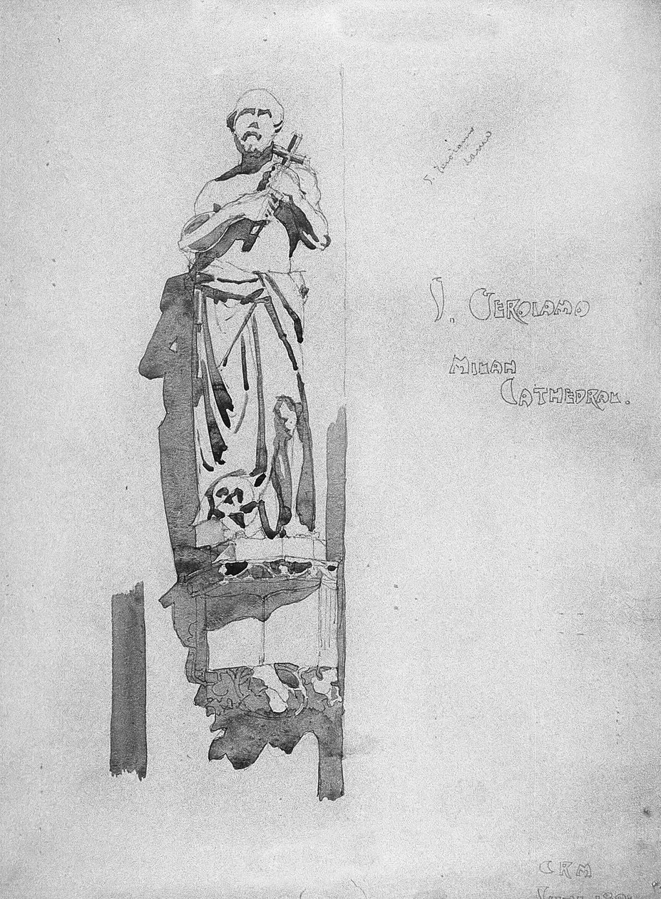 سانت جيروم ، 1891 (قلم رصاص وألوان مائية على ورق) بواسطة تشارلز ريني ماكينتوش