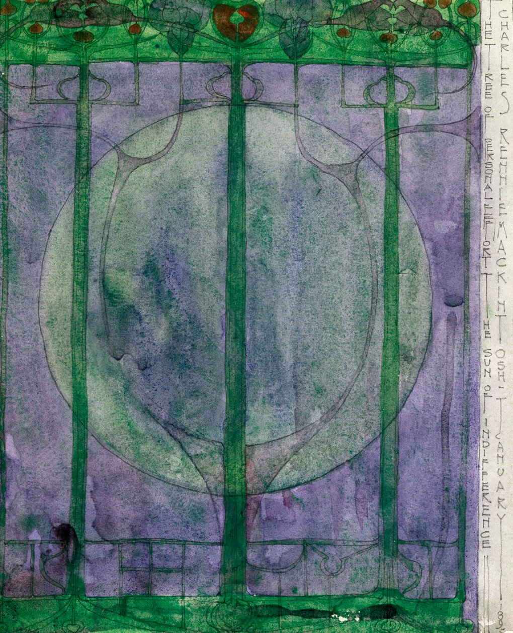 The Tree of Personal Effort, by Charles Rennie Mackintosh (1868-1928), pencil and watercolour on paper, 32x25 cm بواسطة تشارلز ريني ماكينتوش
