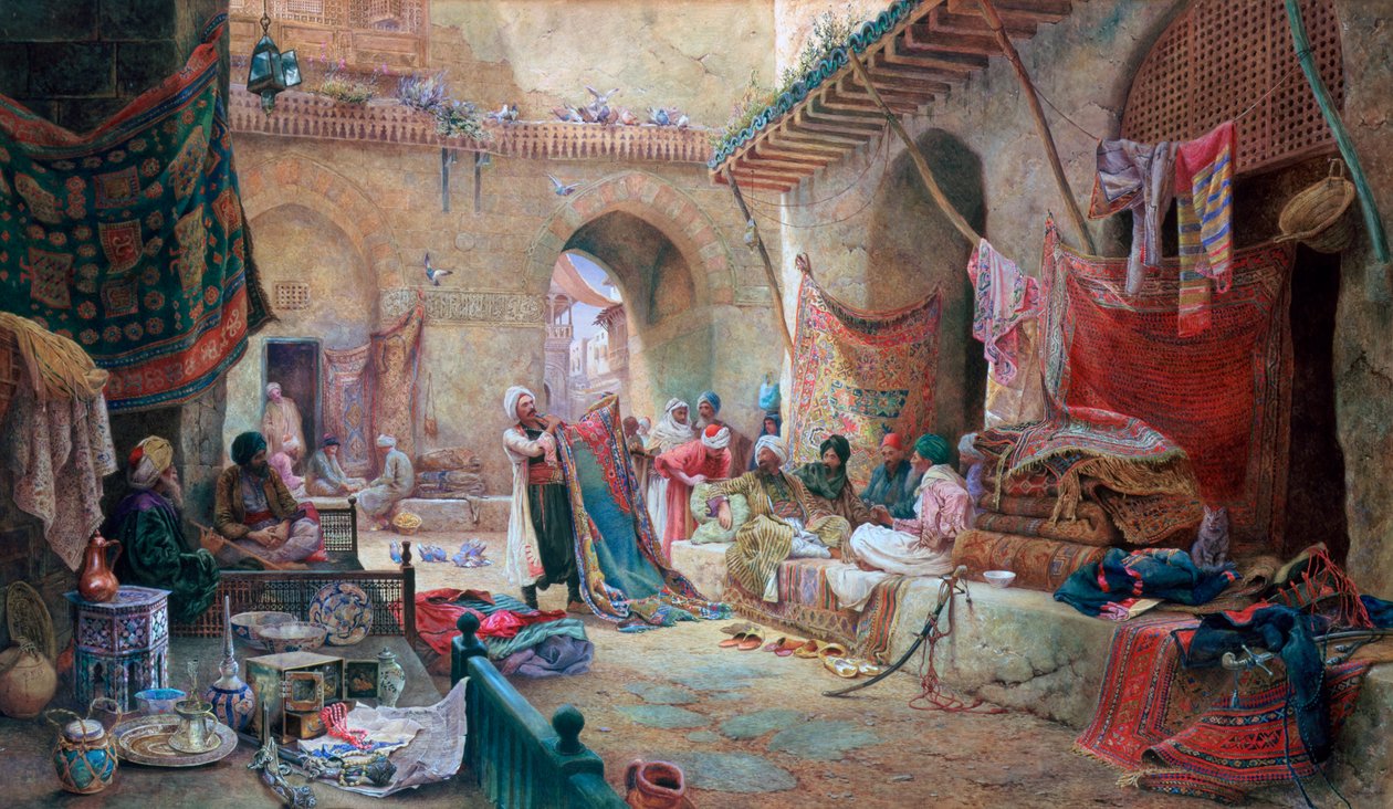 بازار السجاد ، القاهرة ، 1887 بواسطة تشارلز روبرتسون