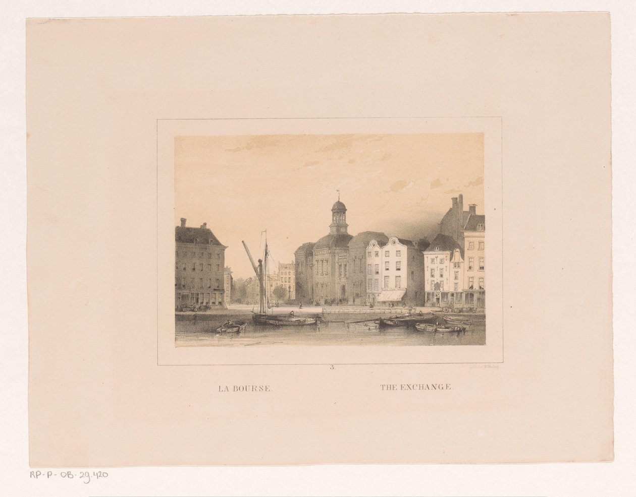 منظر لبورصة الأوراق المالية في روتردام لابورس / البورصة (العنوان على الكائن) Vues et monuments de la ville de Rotterdam / مناظر وآثار مدينة روتردام (عنوان السلسلة) بواسطة تشارلز روتشوسن