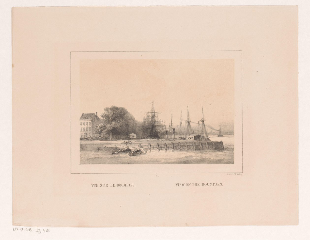 منظر لبومبيز في روتردام Vue sur le Boompjes / View on the Boompjes (العنوان على الكائن) Vues et monuments de la ville de Rotterdam / مناظر وآثار مدينة روتردام (عنوان السلسلة) بواسطة تشارلز روتشوسن