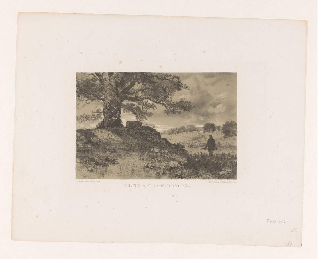 المناظر الطبيعية مع شجرة الحدود وحجر الحدود Boundary Tree and Boundary Stone (العنوان على الكائن) بواسطة تشارلز روتشوسن