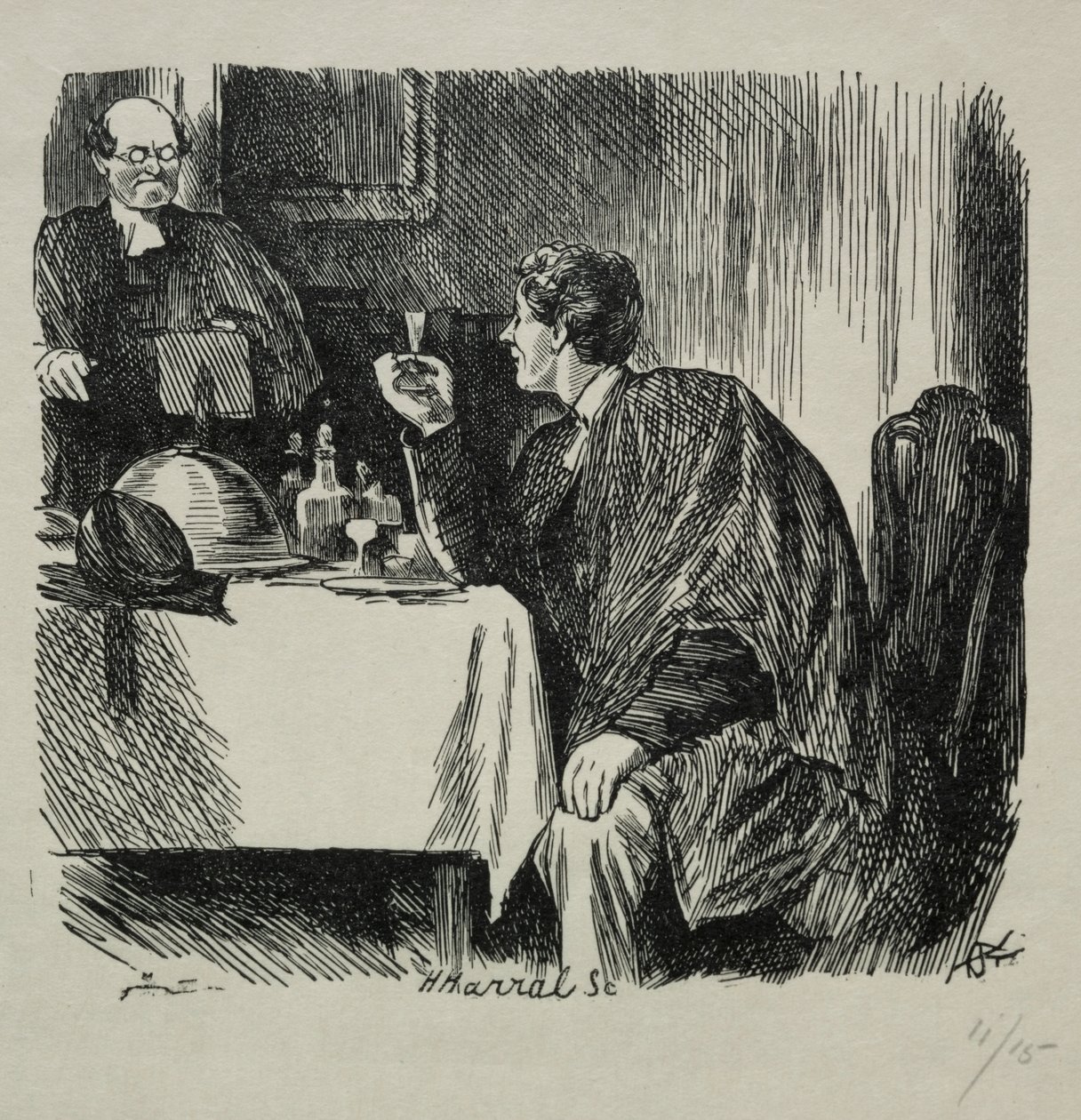عشاء درجة تومكينز وكيف انتهى ، 1868. بواسطة تشارلز صموئيل كين