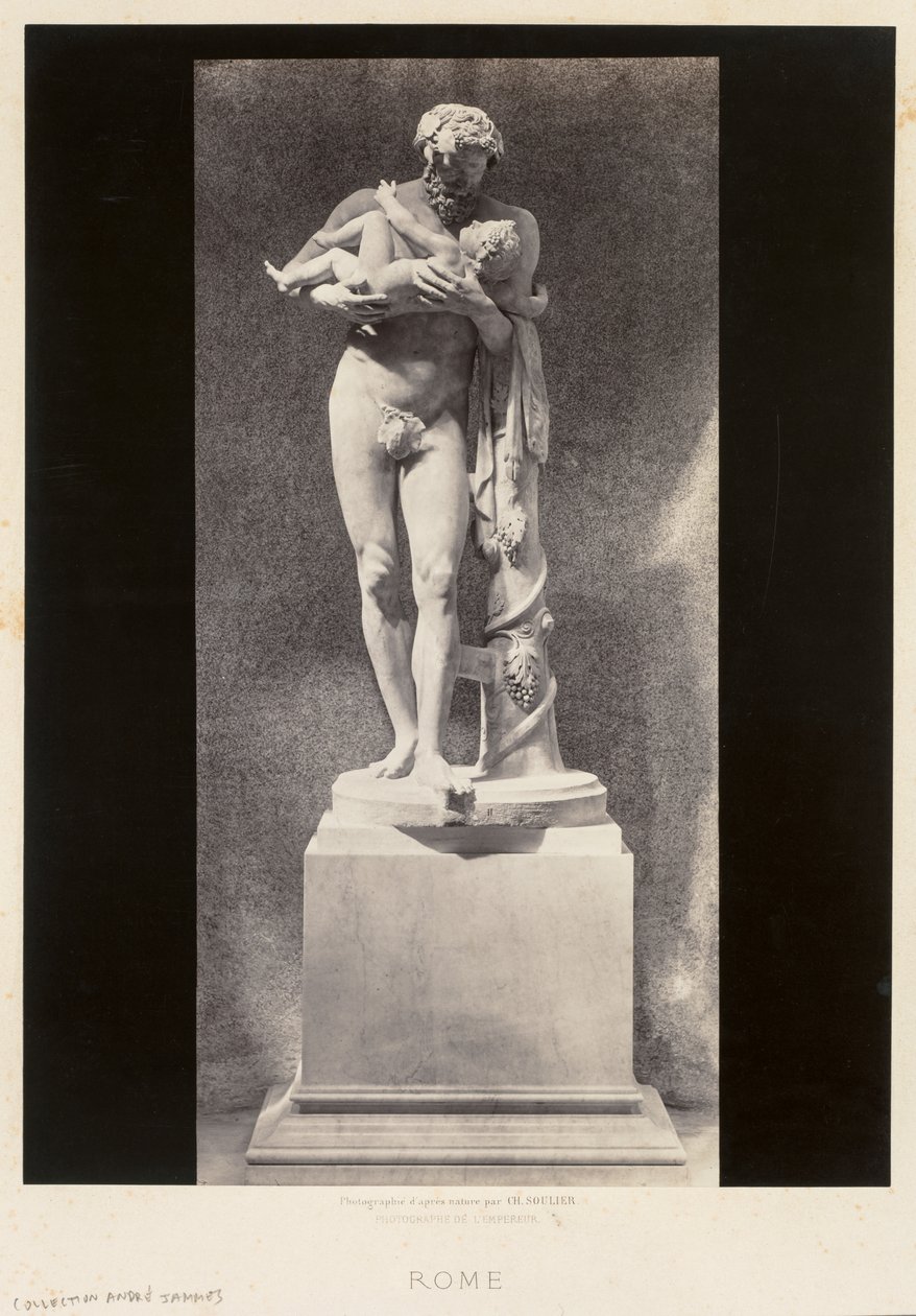 سيلينوس يحمل الطفل ديونيسوس ، متحف اللوفر ، باريس ، ج. 1860s. بواسطة تشارلز سولييه