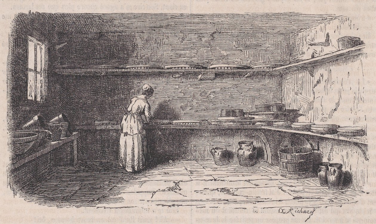 أحد منتجات الألبان ، من Le Magasin Pittoresque ، كاليفورنيا. 1852. بواسطة شارل تميسير