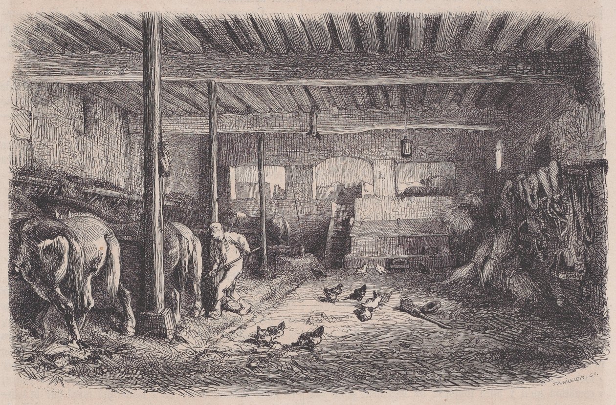 إسطبل ، من Magasin Pittoresque ، كاليفورنيا. 1852. بواسطة شارل تميسير