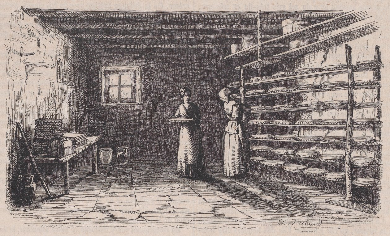 مصنع جبن ، من Magasin Pittoresque ، كاليفورنيا. 1852. بواسطة شارل تميسير