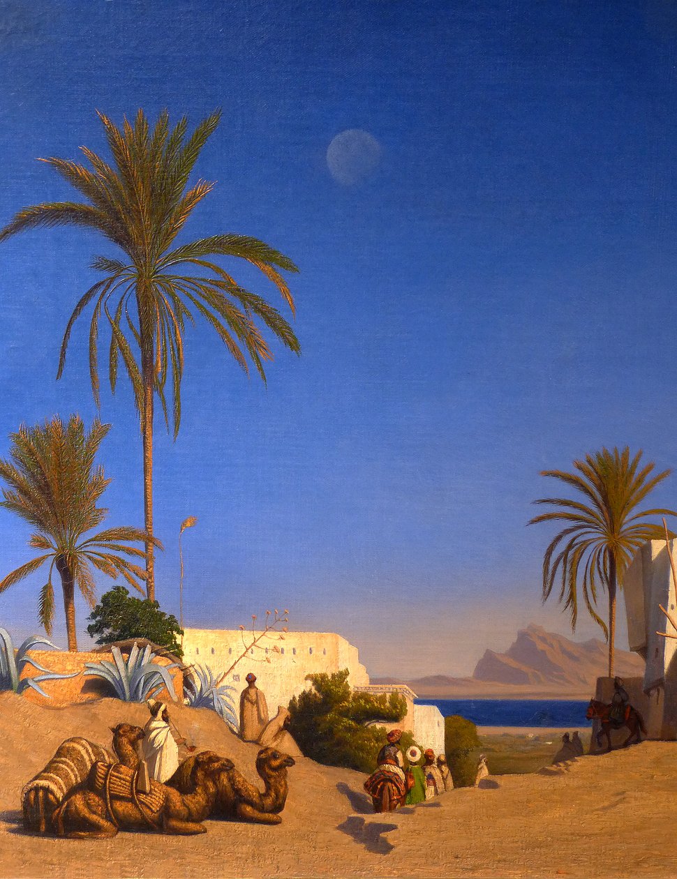 منظر طبيعي جزائري (تفاصيل) بواسطة تشارلز ثيودور (1814-188) فرير