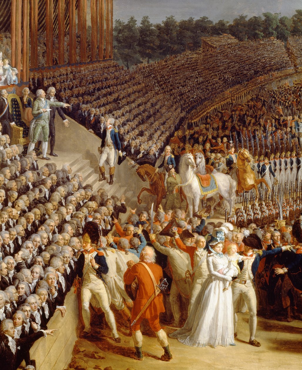 الاحتفال بالاتحاد ، شارع Champs de Mars ، باريس ، تفاصيل من لوحة تشارلز تيفينين (1764-1838) بواسطة تشارلز ثيفينين