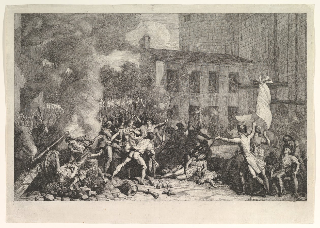 اقتحام الباستيل في 14 يوليو 1789 الاستيلاء على الباستيل في 14 يوليو 1789 ، كاليفورنيا. 1793. بواسطة تشارلز ثيفينين
