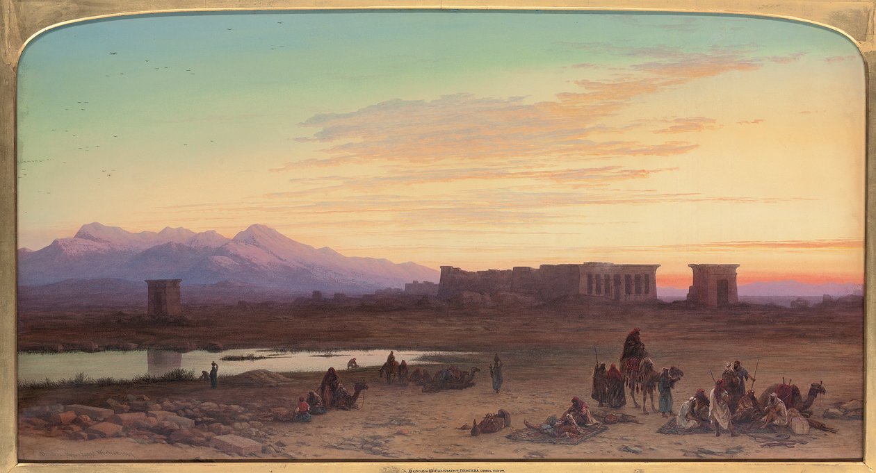 مخيم بدوي قبل معبد حتحور في دندرة ، مصر ، 1867 بواسطة تشارلز فاشر