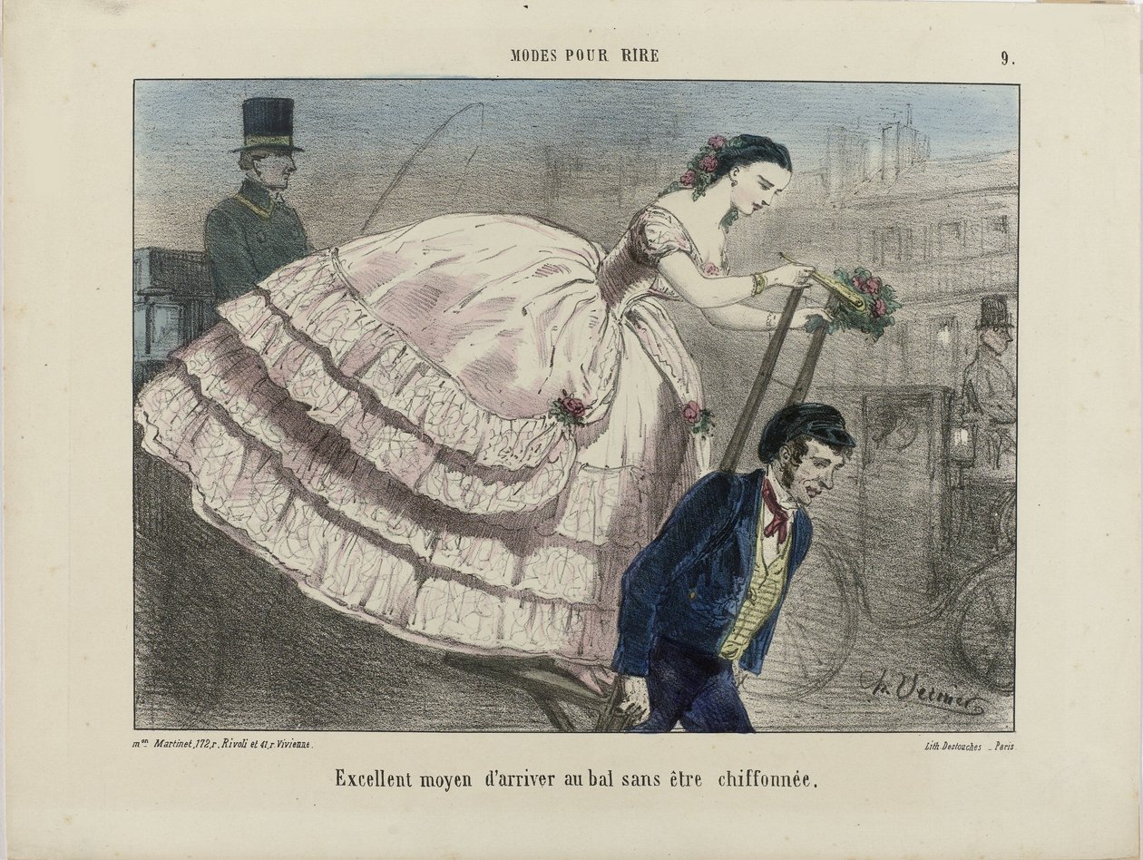 طريقة رائعة للوصول. من Modes pour rire، 1855-1859. بواسطة تشارلز فيرنييه