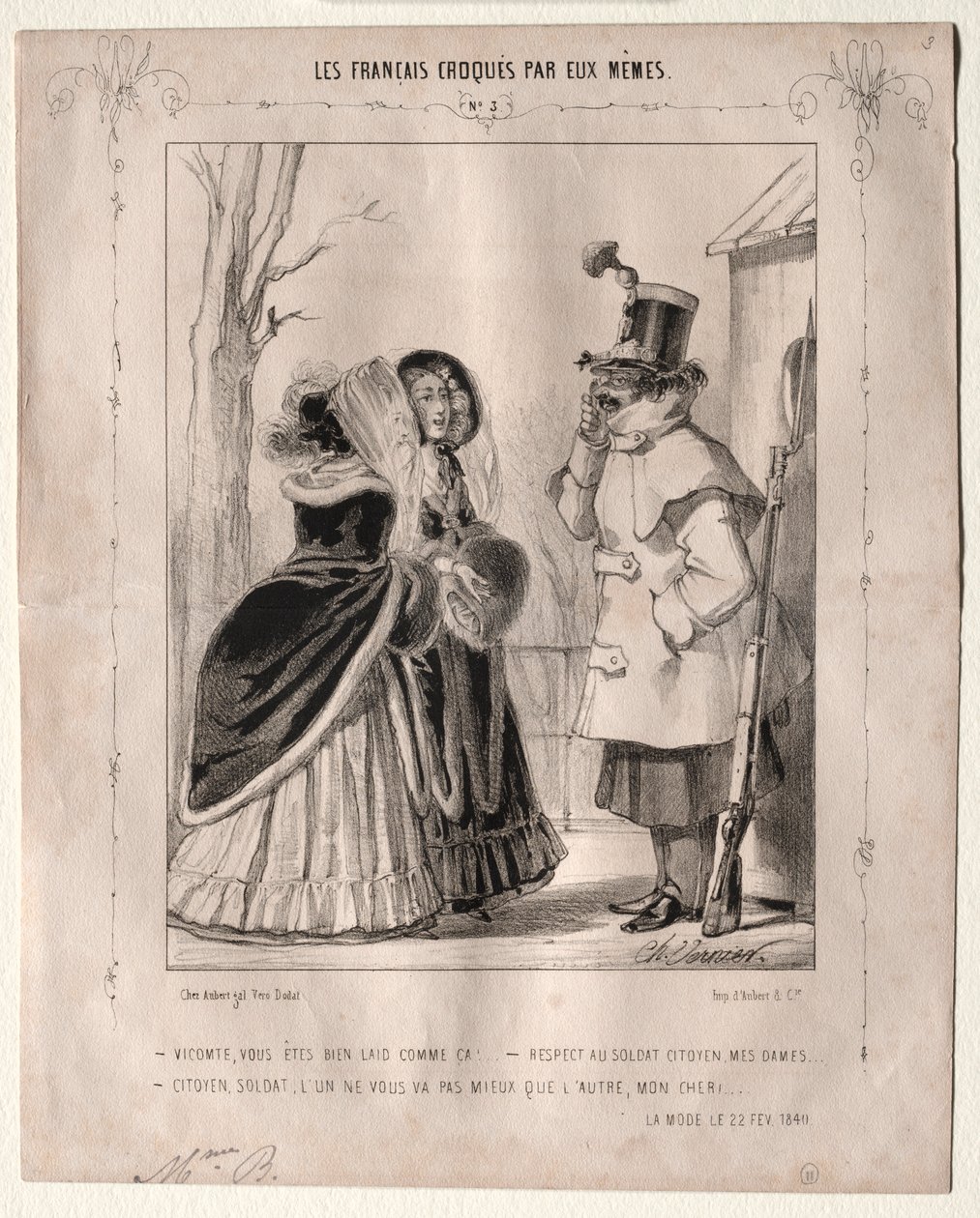 يرسم الفرنسيون أنفسهم: Viscount ، أنت قبيح هكذا! ... ، 1840. بواسطة تشارلز فيرنييه