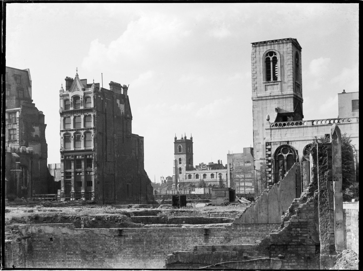 St Giles 'Cripplegate ، شارع فور ، مدينة ومقاطعة مدينة لندن ، GLA ، 1941-1945. بواسطة تشارلز وليام بريكيت