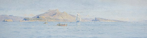 يوم مشمس قبالة الساحل ، فيلفرانش سور مير ، حوالي عام 1885 (زيت على قماش مغطى) بواسطة تشارلز ويليام ويلي