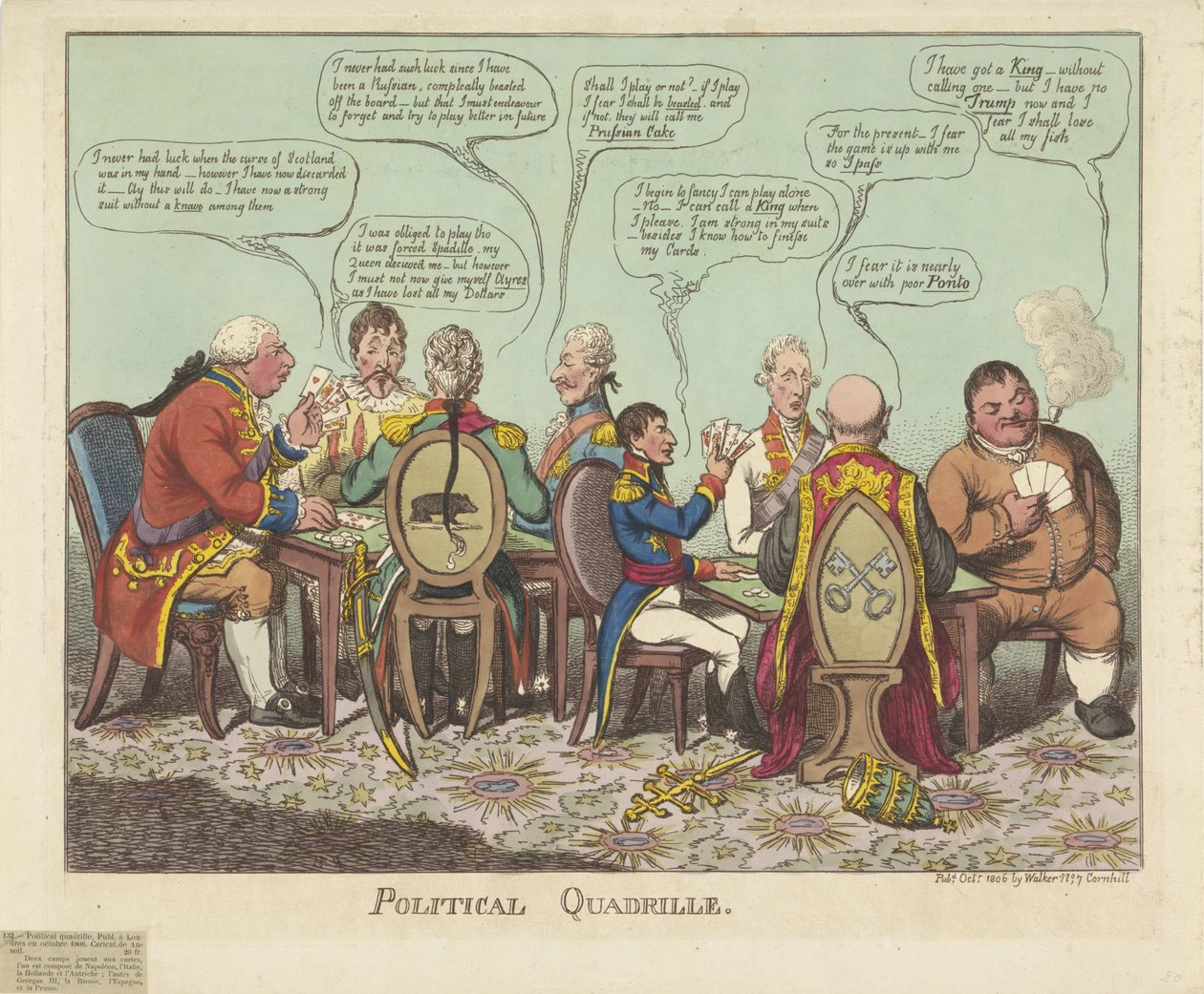 بوليتيك كوادريل ، 1806 Quadrille السياسية (العنوان على الكائن) بواسطة تشارلز ويليامز