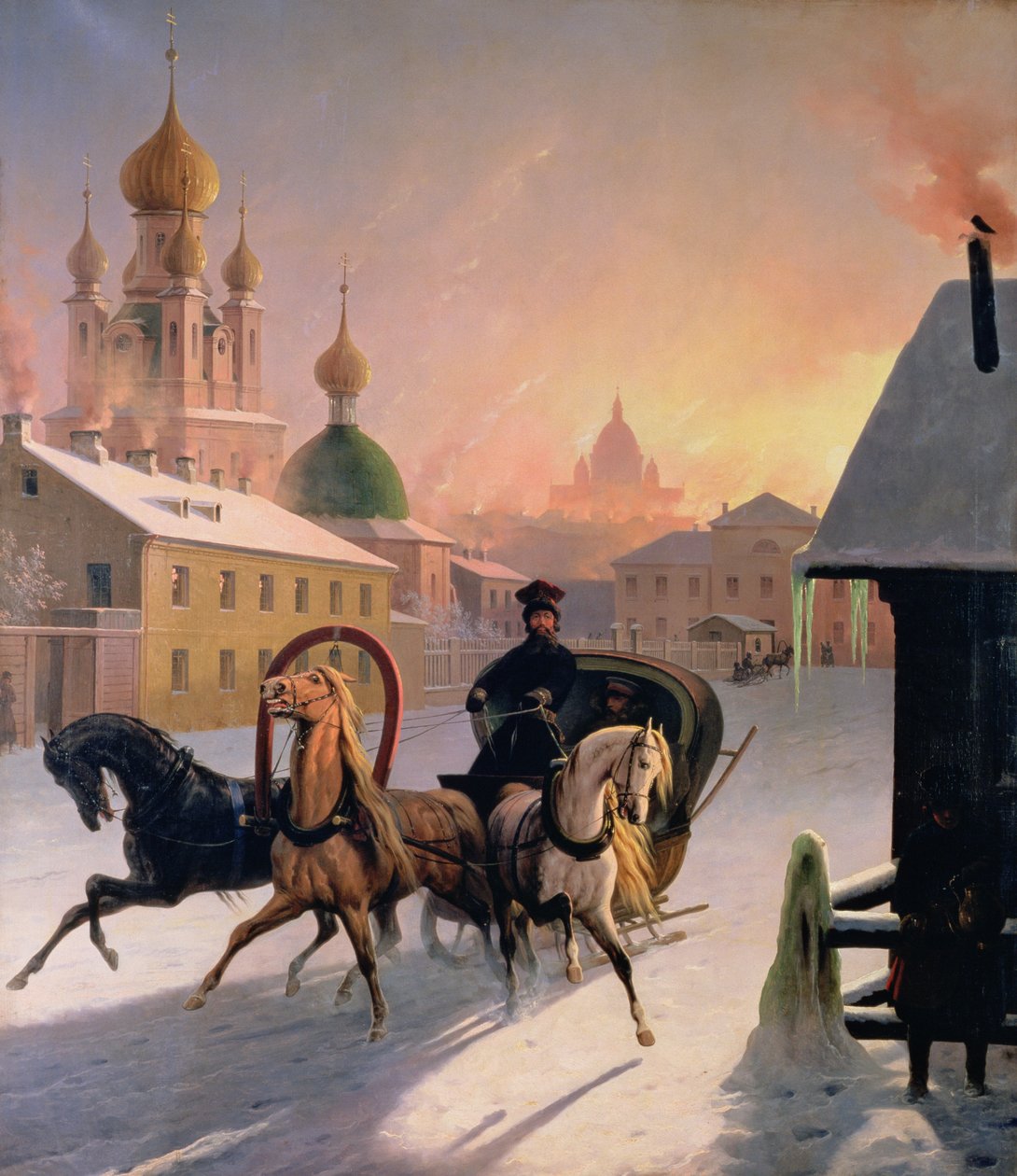 الترويكا في الشارع في سانت بطرسبرغ ، 1850s بواسطة تشارلز دي هامبلن