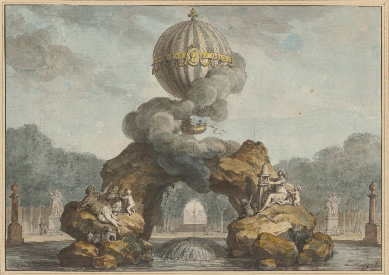 مشروع زخرفة نافورة مع Charlière ، 1783. بواسطة تشارلز دي وايلي