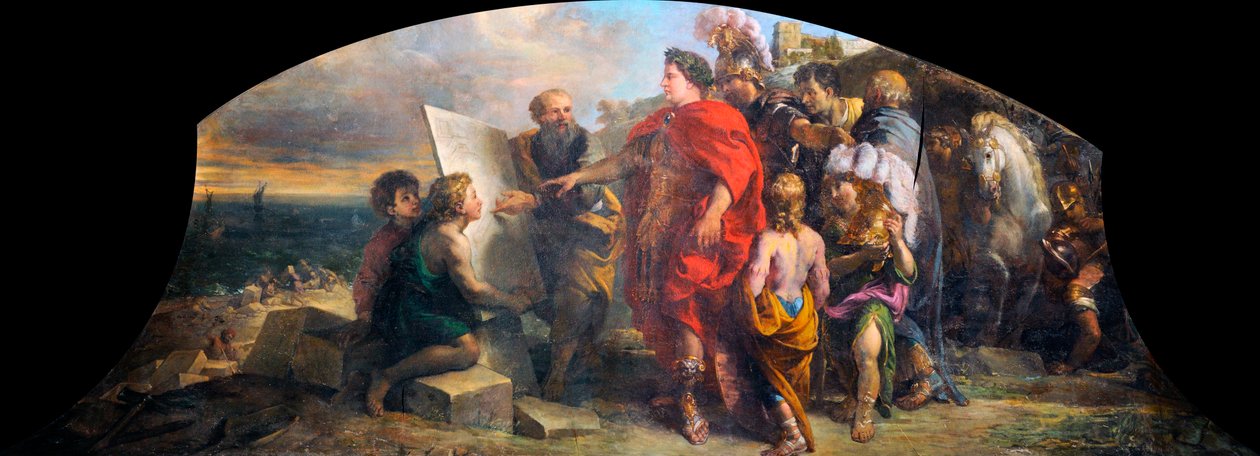 الإمبراطور أوغسطس (63 ق.م - 14 م) بنى ميناء ميسيني (إيطاليا) (أغسطس مبنى ميناء ميسينو) - رسم شارل دي لا فوس (1636-1716) ، زيت على قماش (200 × 350 سم) بواسطة شارل دي لا فوس
