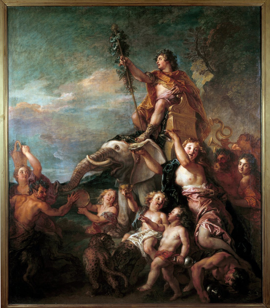 انتصار باخوس لوحة تشارلز دي لا فوس (1636-1716) القرن السابع عشر الشمس. 1،57x0،83 م. بواسطة شارل دي لا فوس