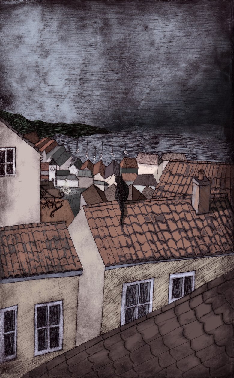 Under Milk Wood، 2013 (نقش النقطة الجافة والرقمي) بواسطة شارلوت أور