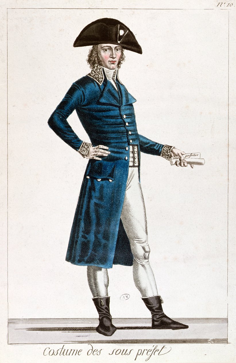 زي وكيل المحافظ خلال فترة القنصلية (1799-1804) للجمهورية الأولى في فرنسا ، c.1800 بواسطة Chataignier