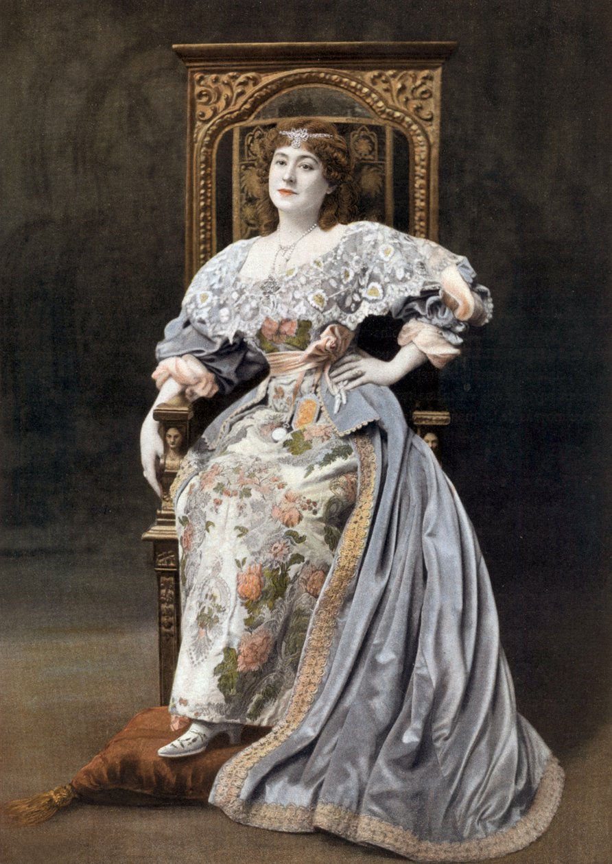 الممثلة الكوميدية الفرنسية جوليا بارتيت (1854-1941) في دور ماريون دي لورمي في مسرحية quot;ماريون دي لورميquot; في الكوميديا الفرنسية، باريس، تصوير شيري روسو من صحيفة quot;لو ثياترquot; الفرنسية في الأول من يوليو بواسطة شيري روسو