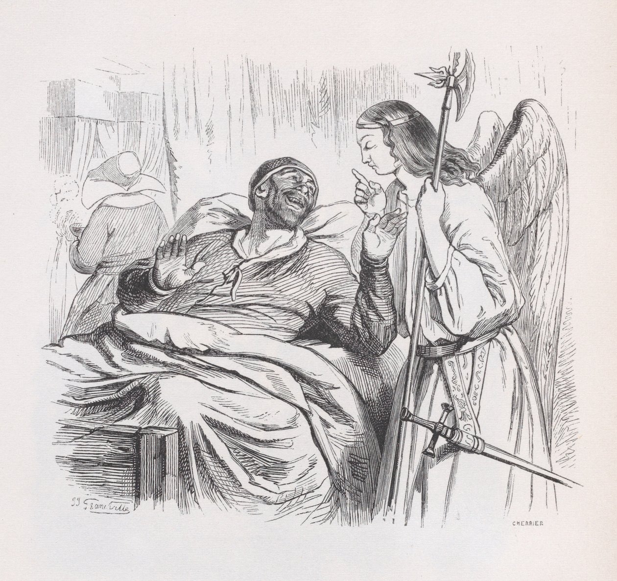 الملاك الحارس من الأعمال الكاملة لبيرانجر 1836. بواسطة شيرير