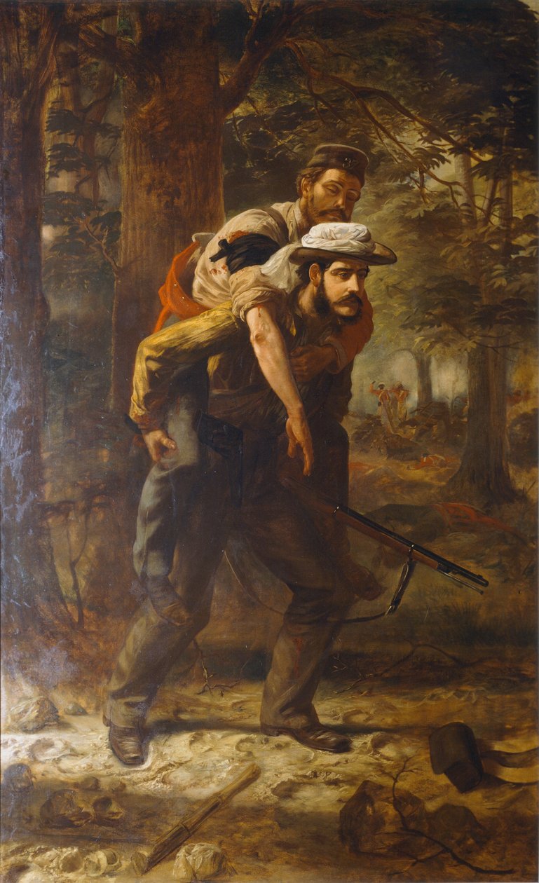 روس لويس مانجليس (1833-1905) ينقذ جنديًا جريحًا من الفوج 37 خلال التمرد الهندي عام 1857 ، 1859-1862 بواسطة شوفالييه لويس ويليام ديسانجس