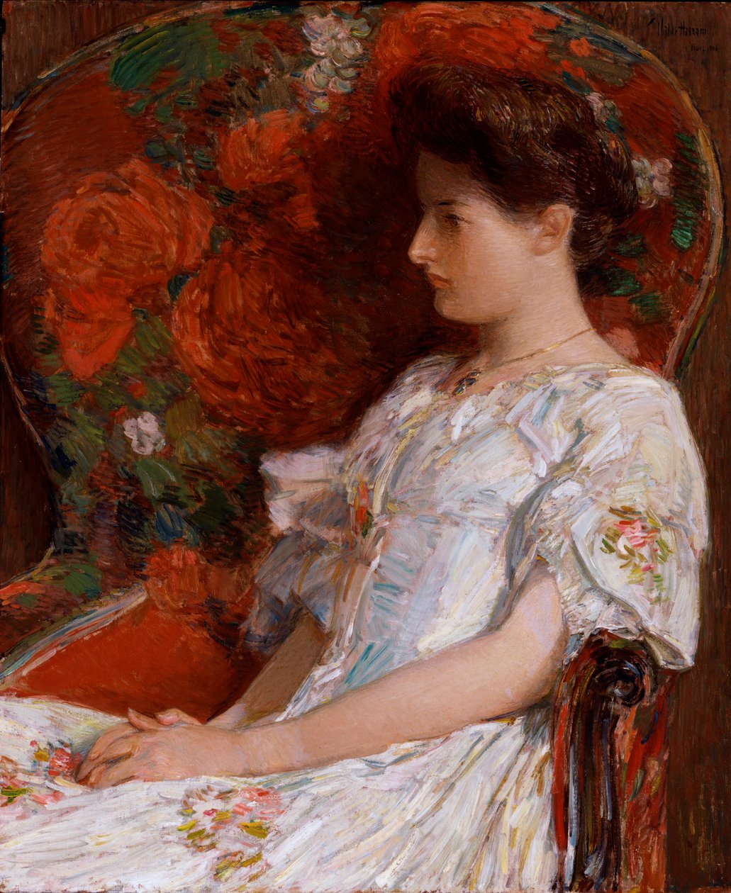 "الكرسي الفيكتوري" (الكرسي الفيكتوري) لوحة تشايلد حسام (1859-1935) قاتمة 76.2x63.5 سم ألوان زيتية على قماش 1906 متحف سميثسونيان الوطني بواسطة تشايلد فريدريك حسام