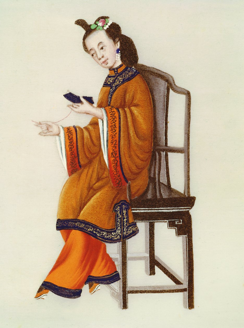 امرأة صينية جريئة ، فترة تشيان لونغ (1736-1796) بواسطة المدرسة الصينية