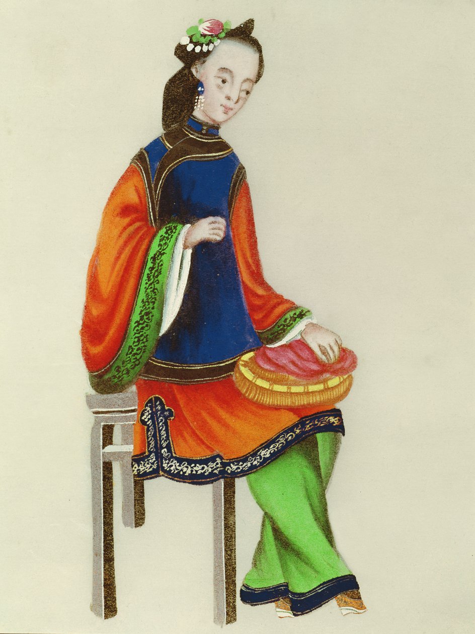 امرأة صينية جريئة ، فترة تشيان لونغ (1736-1796) بواسطة المدرسة الصينية