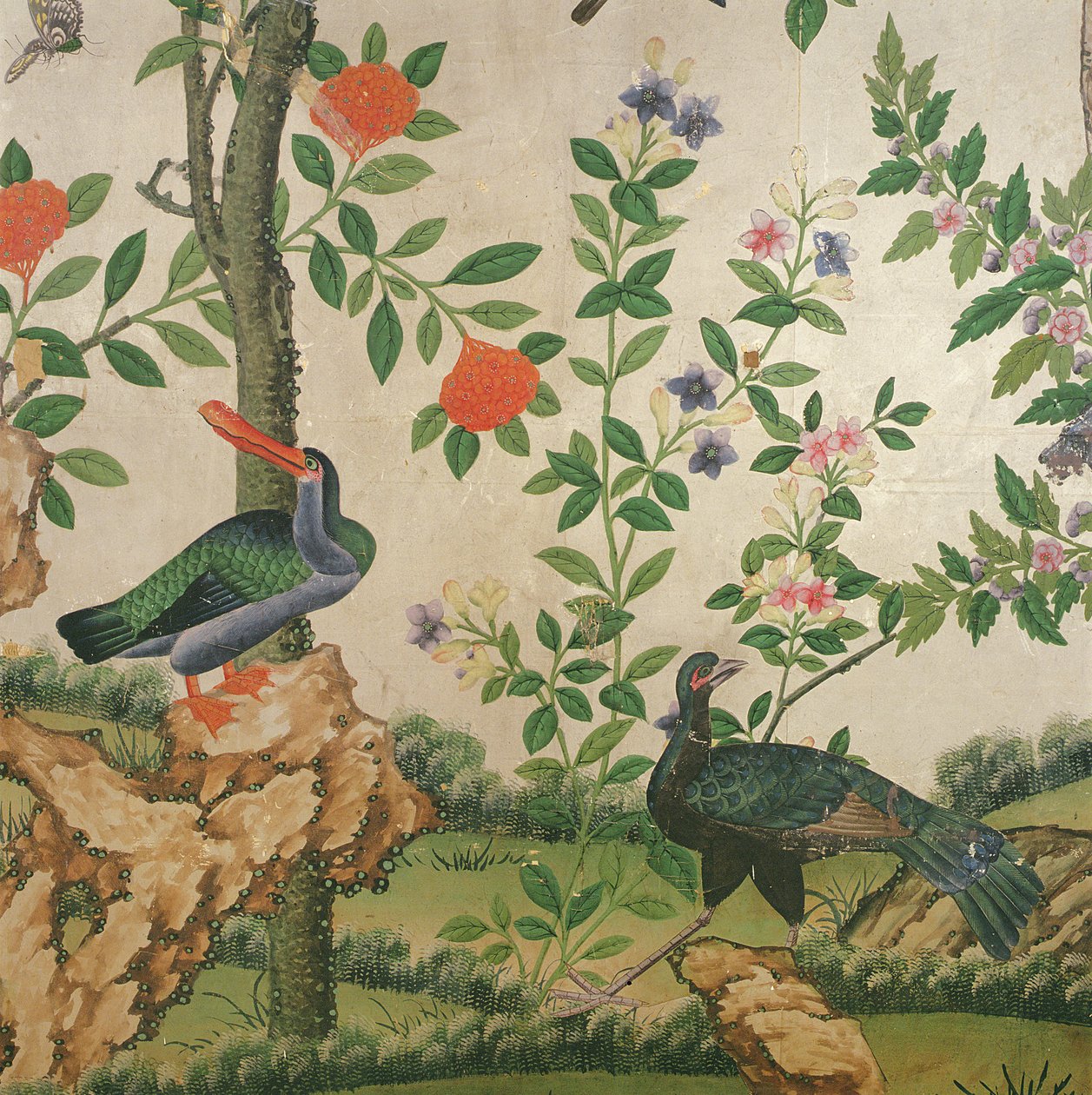 خلفية الطيور ، c.1840 بواسطة المدرسة الصينية