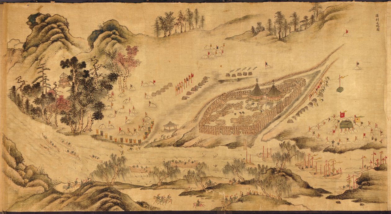 خريطة لمعسكر روسي في شرق سيبيريا ، 1689-1722 بواسطة سيد صيني