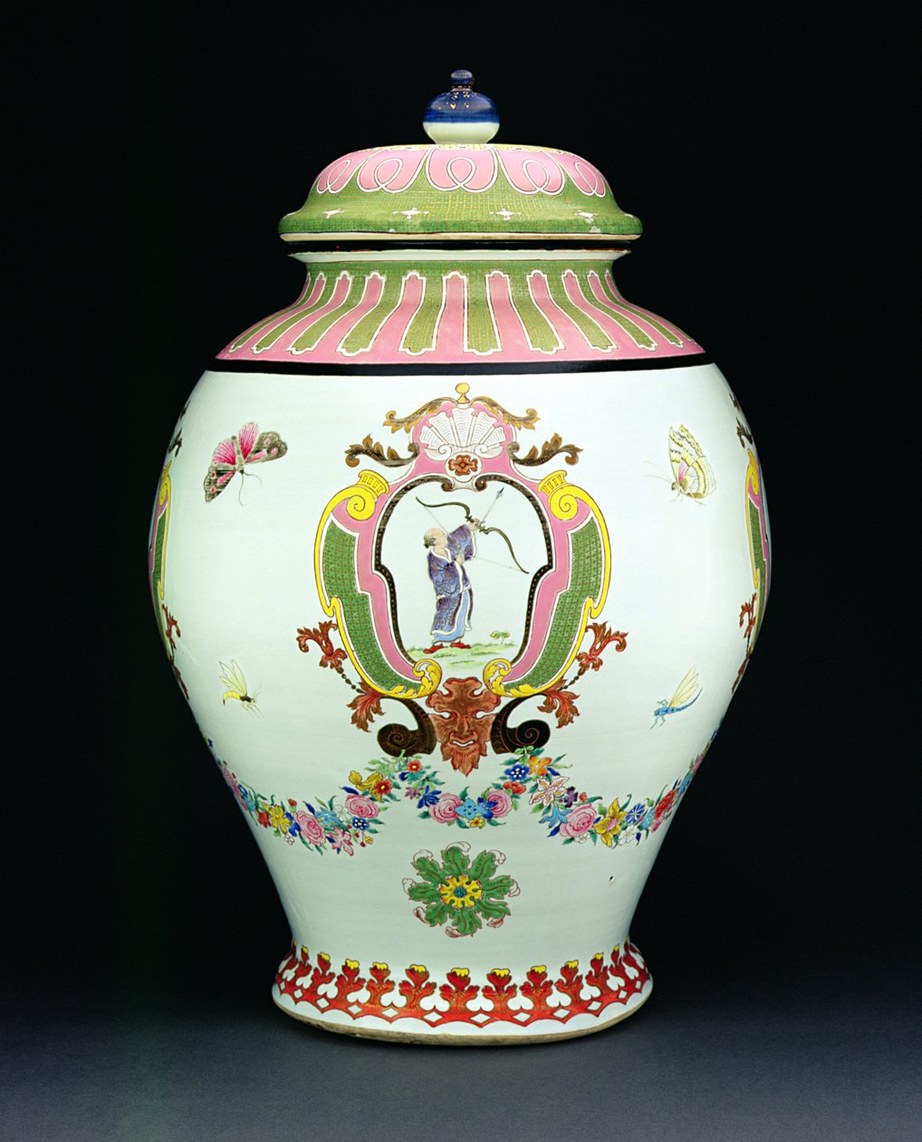 صهريج رسمه تصميم كورنيليس برونك (1691-1759) ج 1730 (خزف) (انظر 206565 للحوض) بواسطة المدرسة الصينية