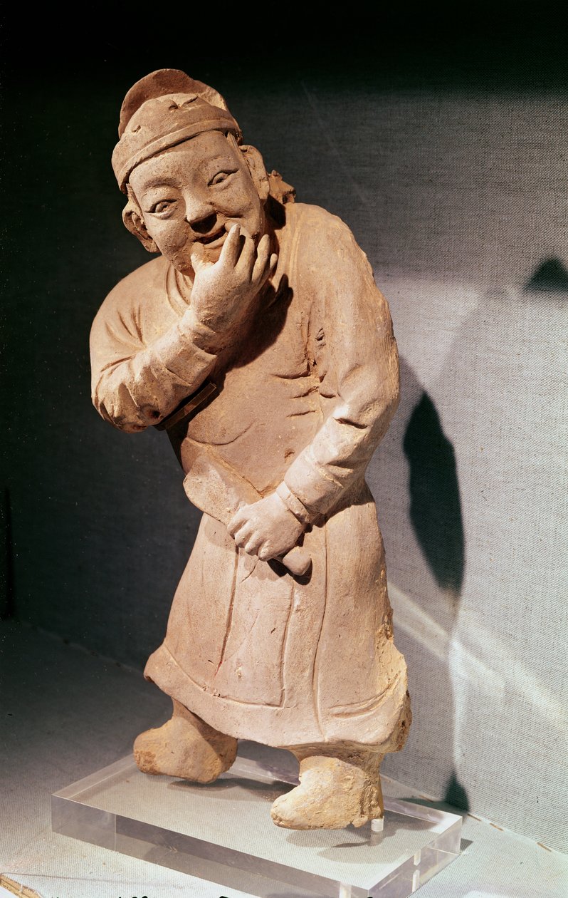 تمثال صافرة ممثل ، من Jiaozuo ، Henan ، Yuan Dynasty (1271-1368) (terracotta) بواسطة المدرسة الصينية