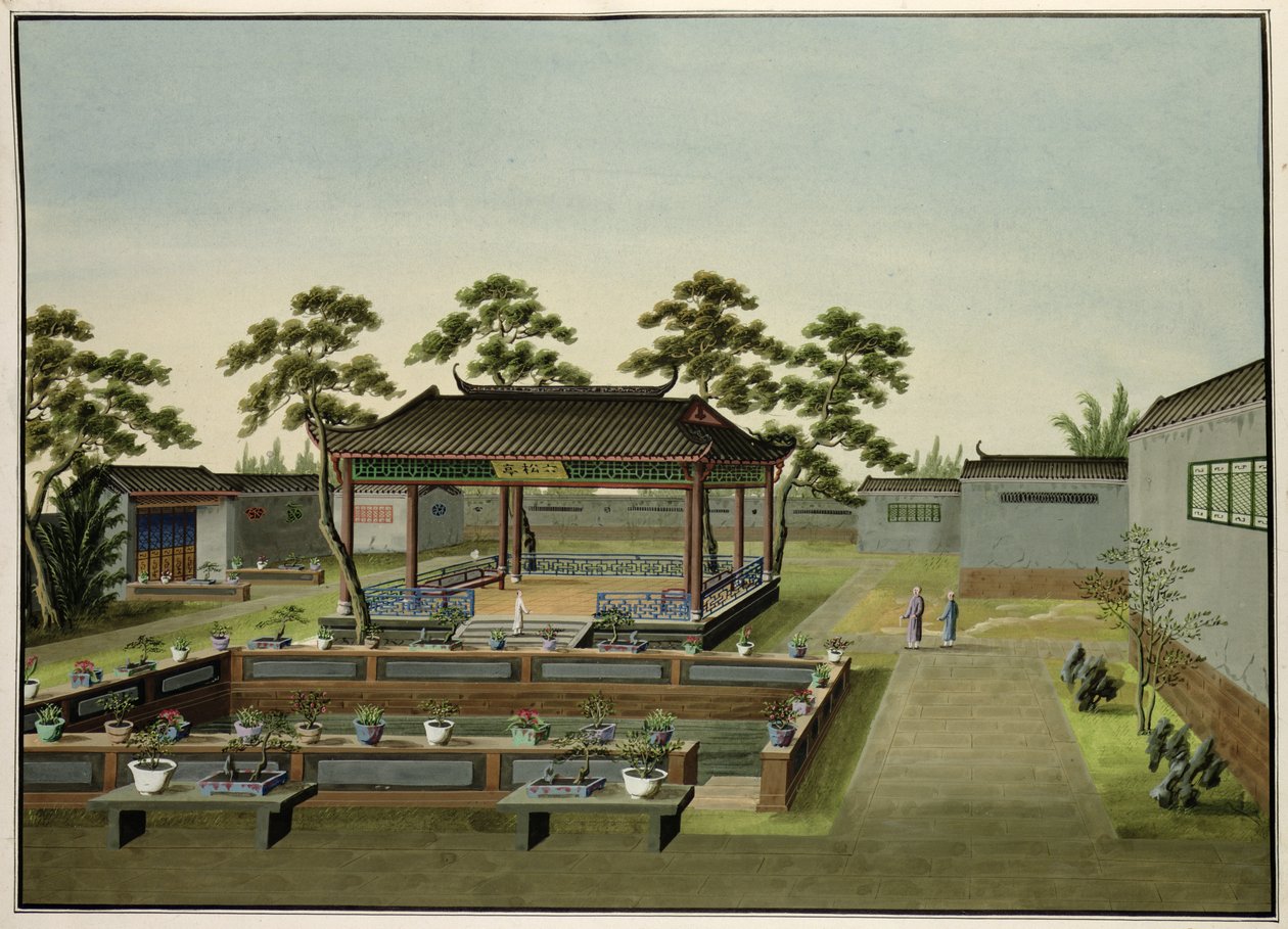 مشهد الحديقة ، c.1820-40 (مرحاض على ورق) بواسطة المدرسة الصينية