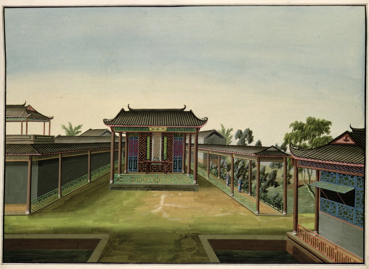 مشهد الحديقة ، c.1820-40 (مرحاض على ورق) بواسطة المدرسة الصينية