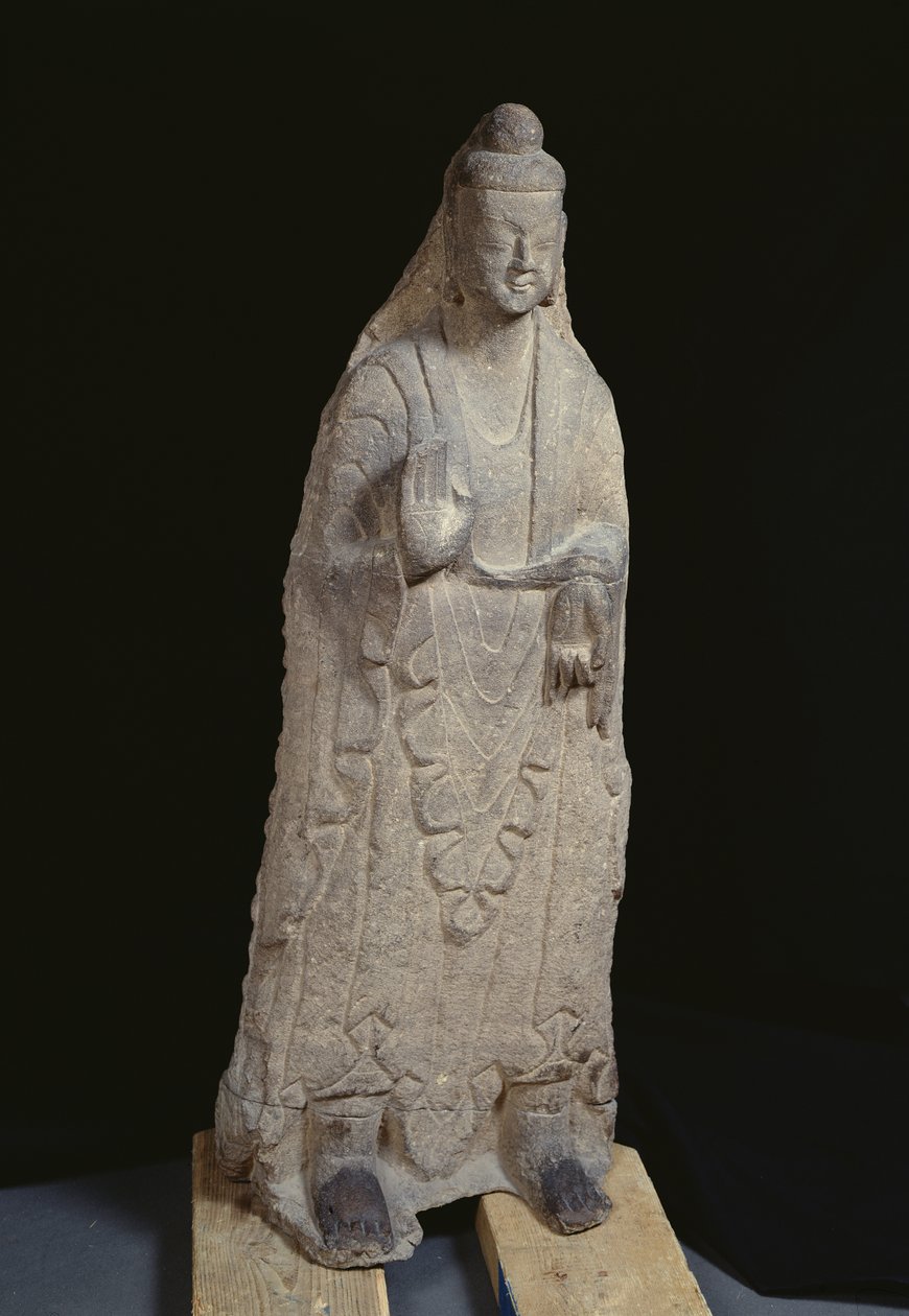 تمثال بوذا ساكياموني ، أسرة وي الشمالية ، c.386-534 (الحجر الجيري) بواسطة المدرسة الصينية المدرسة الصينية