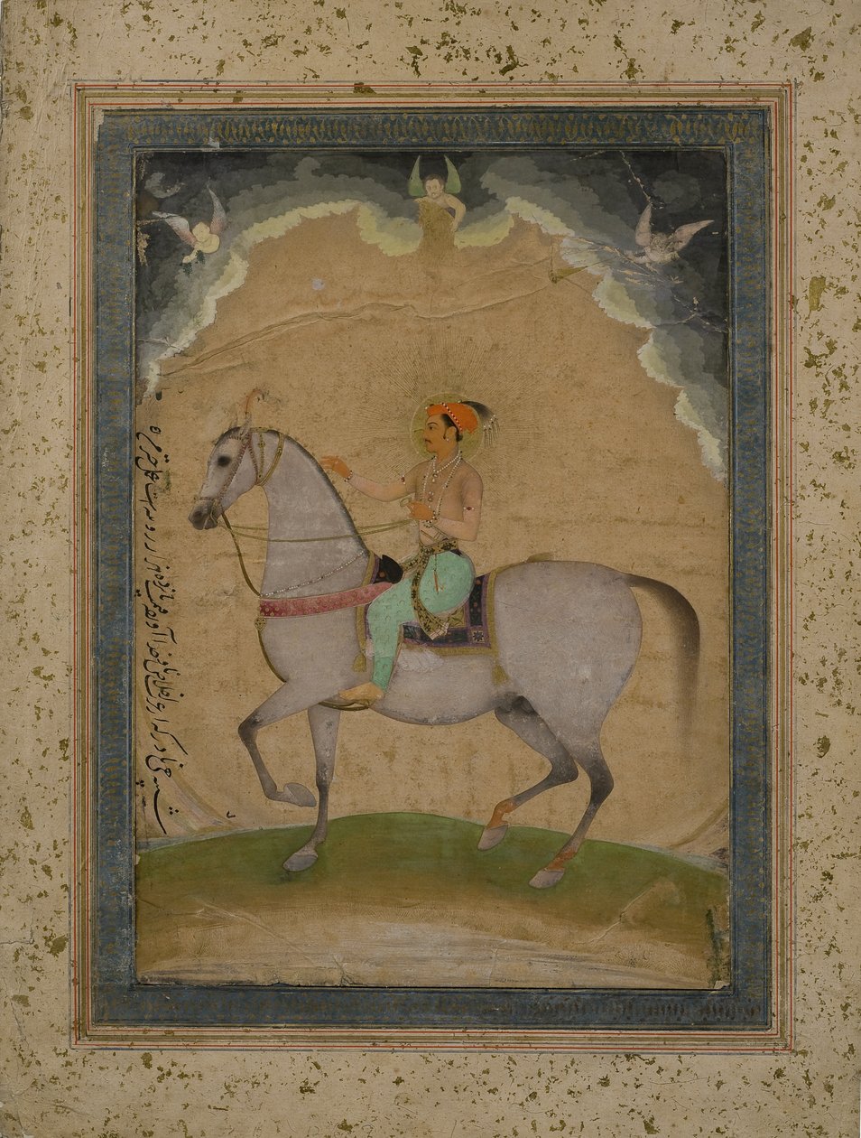 صورة الفروسية للأمير دارا شيكوه وهو شاب ، 1640 بواسطة Chitarman