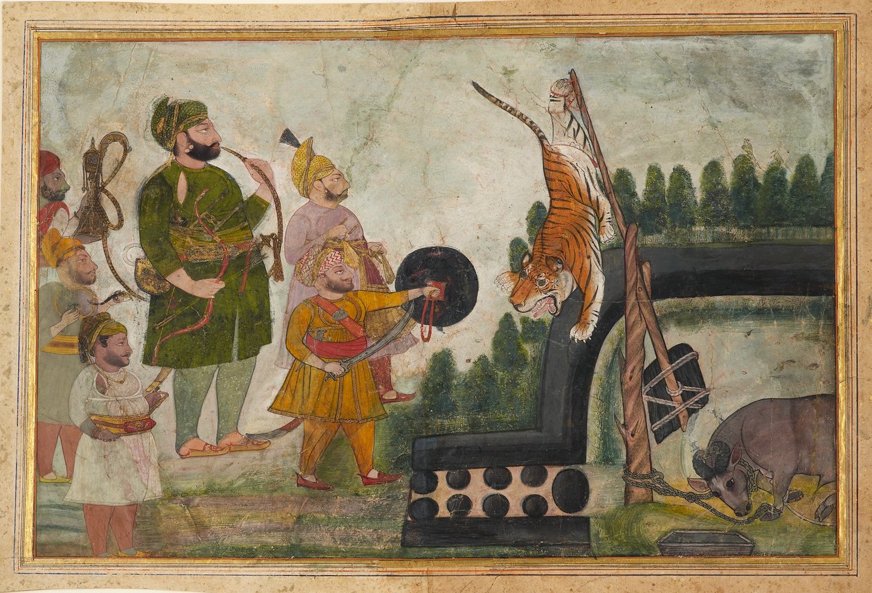 راوات جوكول داس تتفقد نمرًا محاصرًا ، 1810-1815 بواسطة Chokha